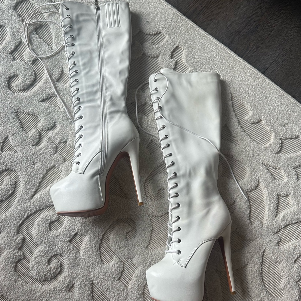 Knee high platform boots